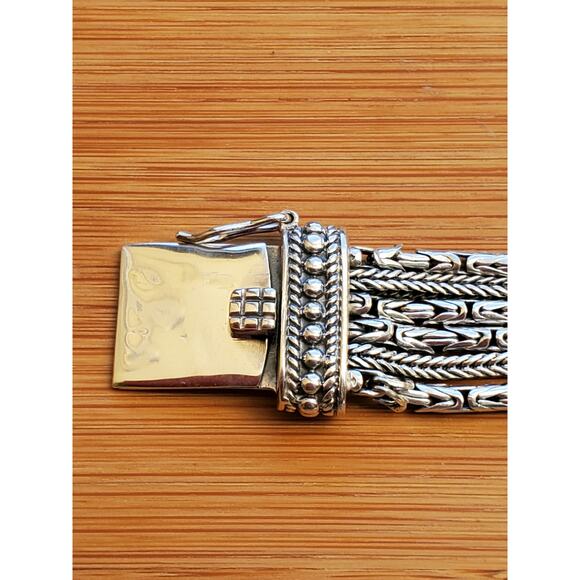 Silpada Multistrand Byzantine Wheat Chain Bracelet 925 Sterling Silver 7.5" M - Picture 5 of 7